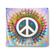 Onyourcases Peace Mandala Custom Printed Silk Fabric Tapestry Indoor Wall Decor Art Hanging Home Arts Decorative Wall Painting