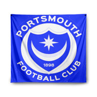 Onyourcases Portsmouth FC Custom Printed Silk Fabric Tapestry Indoor Wall Decor Art Hanging Home Arts Decorative Wall Painting