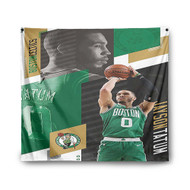 Onyourcases Jayson Tatum Boston Celtics NBA Custom Printed Silk Fabric Tapestry Indoor Wall Decor Art Hanging Home Decorative Wall Painting