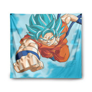 Onyourcases Goku Super Saiyan Blue Dragon Ball Super Custom Printed Silk Fabric Tapestry Indoor Wall Decor Art Hanging Home Decorative Wall Painting Background Backdrop