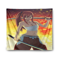 Onyourcases Fairy Tail Erza Scarlet Custom Printed Silk Fabric Tapestry Indoor Room Wall Decor Art Hanging Home Decorative Wall Painting Background Backdrop