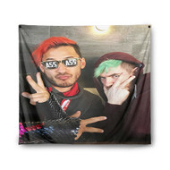 Onyourcases Jacksepticeye and Markiplier Custom Printed Silk Fabric Tapestry Indoor Room Wall Decor Art Hanging Home Decorative Wall Painting Background Backdrop