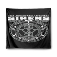 Onyourcases Sleeping With Sirens Flag Custom Printed Silk Fabric Tapestry Indoor Room Wall Decor Art Hanging Home Decorative Wall Painting Background Backdrop