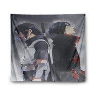 Onyourcases Uchiha Sasuke and Itachi Naruto Shippuden Custom Printed Silk Fabric Tapestry Indoor Room Wall Decor Art Hanging Home Decorative Wall Painting Background Backdrop