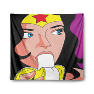 Onyourcases Wonder Woman and Banana Custom Printed Silk Fabric Tapestry Indoor Room Wall Decor Art Hanging Home Decorative Wall Painting Background Backdrop