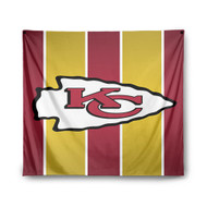 Onyourcases Kansas City Chiefs NFL Custom Printed Silk Fabric Tapestry Indoor Room Top Wall Decor Art Hanging Home Decorative Wall Painting Background Backdrop