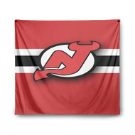 Onyourcases New Jersey Devils NHL Custom Printed Silk Fabric Tapestry Indoor Room Top Wall Decor Art Hanging Home Decorative Wall Painting Background Backdrop