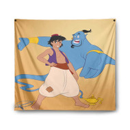 Onyourcases Aladdin and the Genie Disney Custom Printed Silk Fabric Tapestry Indoor Room Wall Decor Art Hanging Home Decorative Brand Wall Painting Background Backdrop