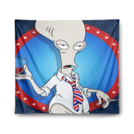 Onyourcases American Dad Alien Smoke Custom Printed Silk Fabric Tapestry Indoor Room Wall Decor Art Hanging Home Decorative Brand Wall Painting Background Backdrop