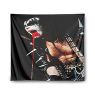 Onyourcases Gene Simmons Spittin Kiss Band Custom Printed Silk Fabric Tapestry Indoor Room Wall Decor Art Hanging Home Decorative Brand Wall Painting Background Backdrop