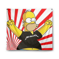 Onyourcases Homer Simpsons Metallica Custom Printed Silk Fabric Tapestry Indoor Room Wall Decor Art Hanging Home Decorative Brand Wall Painting Background Backdrop