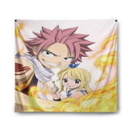 Onyourcases Natsu Dragneel and Lucy Heartfilia Fairy Tail Custom Printed Silk Fabric Tapestry Indoor Room Wall Decor Art Hanging Home Decorative Brand Wall Painting Background Backdrop