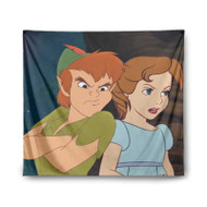 Onyourcases Peter Pan and Wendy Angry Custom Printed Silk Fabric Tapestry Indoor Room Wall Decor Art Hanging Home Decorative Brand Wall Painting Background Backdrop