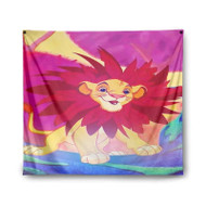 Onyourcases Simba The Lion King Art Custom Printed Silk Fabric Tapestry Indoor Room Wall Decor Art Hanging Home Decorative Brand Wall Painting Background Backdrop