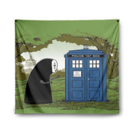 Onyourcases Spirited Away No Face Police Box Custom Printed Silk Fabric Tapestry Indoor Room Wall Decor Art Hanging Home Decorative Brand Wall Painting Background Backdrop