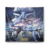 Onyourcases Star Wars The Clone Wars Product Custom Printed Silk Fabric Tapestry Indoor Room Wall Decor Art Hanging Home Decorative Brand Wall Painting Background Backdrop