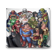 Onyourcases Justice League Art Custom Printed Silk Fabric Tapestry Indoor Room Wall Decor Art Brand Hanging Home Decorative Wall Painting Background Backdrop