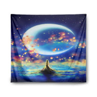 Onyourcases Princess Rapunzel Tangled Moon Custom Printed Silk Fabric Tapestry Indoor Room Wall Decor Art Brand Hanging Home Decorative Wall Painting Background Backdrop