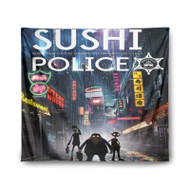 Onyourcases Sushi Police Custom Printed Silk Fabric Tapestry Indoor Room Wall Decor Art Brand Hanging Home Decorative Wall Painting Background Backdrop