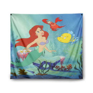 Onyourcases Disney Ariel The Little Mermaid and Friends Custom Printed Silk Fabric Tapestry Indoor Room Wall Decor Art Hanging Home Decorative Wall Painting Brand Background Backdrop