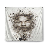 Onyourcases King Kendrik Lamar Splatter Custom Printed Silk Fabric Tapestry Indoor Room Wall Decor Art Hanging Home Decorative Wall Painting Brand Background Backdrop