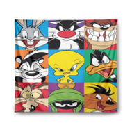 Onyourcases Looney Tunes Characters Custom Printed Silk Fabric Tapestry Indoor Room Wall Decor Art Hanging Home Decorative Wall Painting Brand Background Backdrop