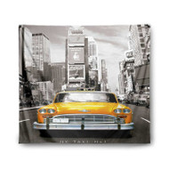 Onyourcases New York Taxi No 1 Custom Printed Silk Fabric Tapestry Indoor Room Wall Decor Art Hanging Home Decorative Wall Painting Brand Background Backdrop