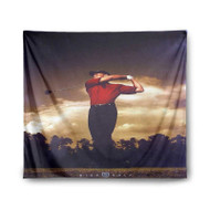 Onyourcases Tiger Woods Golf New Custom Printed Silk Fabric Tapestry Indoor Room Wall Decor Art Hanging Home Decorative Wall Painting Brand Background Backdrop