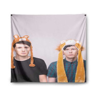 Onyourcases Dan And Phil Small Llama Custom Printed Silk Fabric Tapestry Indoor Room Wall Decor Art Hanging Home Decorative Wall Arts Painting Brand Background Backdrop