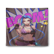 Onyourcases Jinx Boom League of Legends Custom Printed Silk Fabric Tapestry Indoor Room Wall Decor Art Hanging Home Decorative Wall Arts Painting Brand Background Backdrop