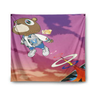 Onyourcases Kanye West Graduation Bear Custom Printed Silk Fabric Tapestry Indoor Room Wall Decor Art Hanging Home Decorative Wall Arts Painting Brand Background Backdrop