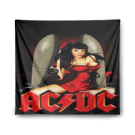 Onyourcases ACDC Sexy Girl Great Custom Printed Silk Fabric Tapestry Indoor Room Wall Decor Art Hanging Home Decorative Wall Painting Arts Brand Background Backdrop