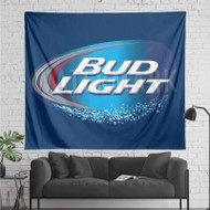 Onyourcases Bud Light Custom Printed Silk Fabric Tapestry Indoor Room Wall Decor Art Hanging Home Decorative Wall Painting Arts Brand Background Backdrop