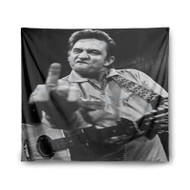 Onyourcases Johnny Cash Middle Finger Custom Printed Silk Fabric Tapestry Indoor Room Wall Decor Art Hanging Home Decorative Wall Painting Arts Brand Background Backdrop