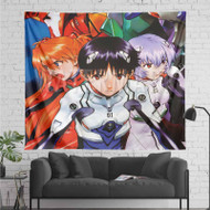 Onyourcases Neon Genesis Evangelion Custom Printed Silk Fabric Tapestry Indoor Room Wall Decor Art Hanging Home Decorative Wall Painting Arts Brand Background Backdrop