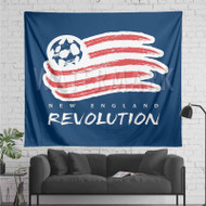 Onyourcases New England Revolution Custom Printed Silk Fabric Tapestry Indoor Room Wall Decor Art Hanging Home Decorative Wall Painting Arts Brand Background Backdrop