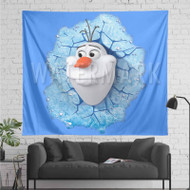 Onyourcases Olaf Frozen Custom Printed Silk Fabric Tapestry Indoor Room Wall Decor Art Hanging Home Decorative Wall Painting Arts Brand Background Backdrop