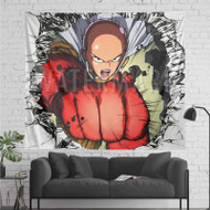 Onyourcases One Punch Man Custom Printed Silk Fabric Tapestry Indoor Room Wall Decor Art Hanging Home Decorative Wall Painting Arts Brand Background Backdrop