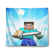 Onyourcases Steve Minecraft Great Custom Printed Silk Fabric Tapestry Indoor Room Wall Decor Art Hanging Home Decorative Wall Painting Arts Brand Background Backdrop