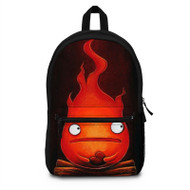 Onyourcases Calcifer Howl s Moving Castle Custom Backpack Polyester Unisex Personalized Waterproof Travel Bag School Bag Work Bag Laptop Lunch Office Book Fabric Backpack