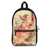 Onyourcases Flareon Pokemon Custom Backpack Polyester Unisex New Personalized Waterproof Travel Bag School Bag Work Bag Laptop Lunch Office Book Fabric Backpack