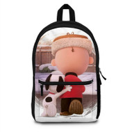 Onyourcases Friends Snoopy and Charlie Brown Custom Backpack Polyester Unisex New Personalized Waterproof Travel Bag School Bag Work Bag Laptop Lunch Office Book Fabric Backpack