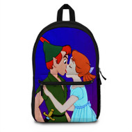 Onyourcases Peter Pan and Wendy Kiss Disney Art Custom Backpack Polyester Unisex New Personalized Waterproof Travel Bag School Bag Work Bag Laptop Lunch Office Book Fabric Backpack