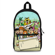 Onyourcases The Flinstones Family Custom Backpack Polyester Unisex New Personalized Waterproof Travel Bag School Bag Work Bag Laptop Lunch Office Book Fabric Backpack