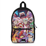 Onyourcases Rick and Morty Pokemon Custom Backpack Polyester Unisex Best Personalized Waterproof Travel Bag School Bag Work Bag Laptop Lunch Office Book Awesome Fabric Backpack