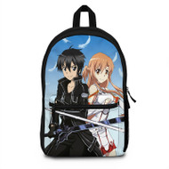 Onyourcases Kirito and Asuna Sword Art Online Art Custom Backpack Unisex Personalized Waterproof Top Awesome Nice Travel Bag School Bag Work Bag Laptop Lunch Office Book Fabric Brand Backpack