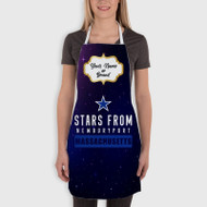 Onyourcases Stars From Newburyport Massachusetis Custom Personalized Name Kitchen Apron With Adjustable Awesome Best Brand Strap Pockets For Cooking Cafe Baking Cheff Coffee Barista Bartender