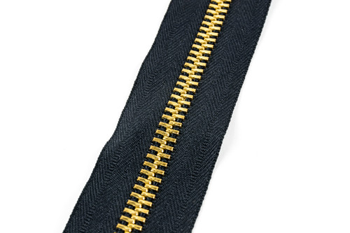 #10MGM YKK ® Brass Tooth Zipper Chain, Black (91100BBK)