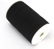 1/4" Braided Elastic Black