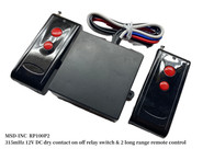 12v switch equip with 15A mechanical relay. switch housing dimension is 1 7/8" x 1 7/8" x 1" (4.7cm x 4.7cm x 2.5cm). Operating Bandwidth is 315mhz. Programmed with its own frequency code so no interfere with other set nearby.  long range remote transmitter included with an extra remote for spare.